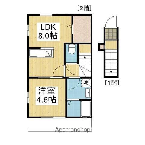 EARLS COURT衣山Ⅱ(1LDK/2階)の間取り写真