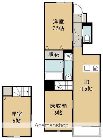 メリファ東仙台Ⅱ(2SLDK/1階)の間取り写真