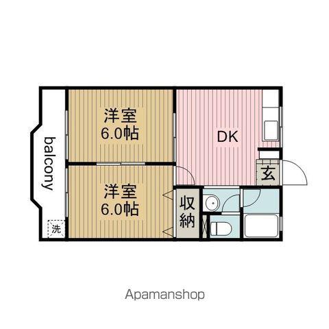メゾン上条(2DK/2階)の間取り写真