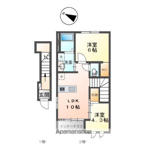 D・C スクエア(2LDK/2階)の間取り写真