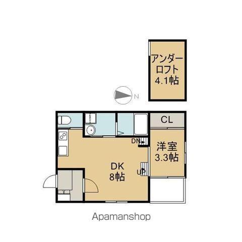 ハーモニーテラス城東町Ⅱ(1DK/1階)の間取り写真