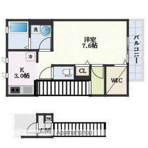 アムール椿(1K/2階)の間取り写真