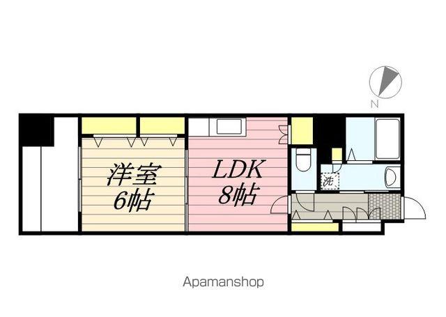 ディー・ウイングタワー(1LDK/6階)の間取り写真