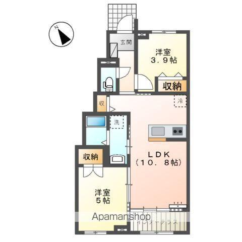 スターテラス美里(2LDK/1階)の間取り写真