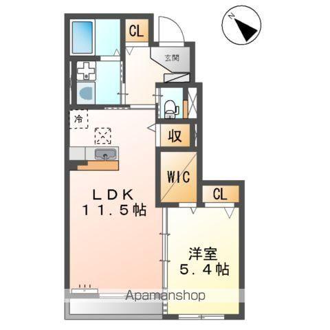 クラッセ山手(1LDK/1階)の間取り写真