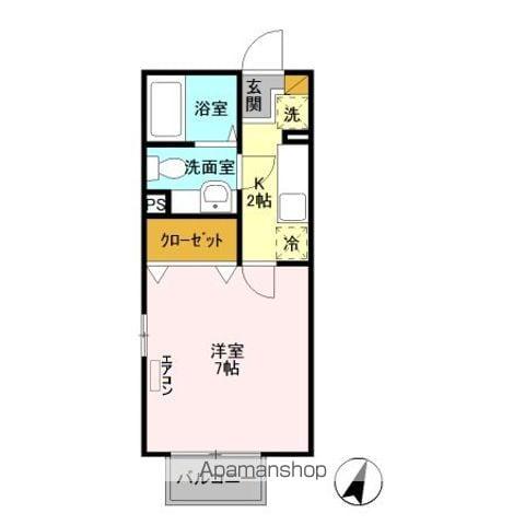 PARTERRE(1K/2階)の間取り写真