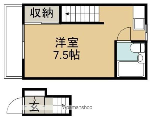 アームハイツ(ワンルーム/2階)の間取り写真