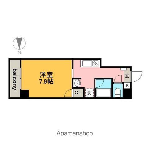 アーバンフラッツ伏見LA DOUCEUR伏見(1K/8階)の間取り写真