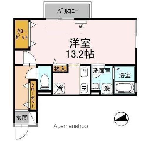 イーグルス・アイA棟(1K/2階)の間取り写真