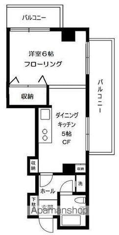 日立高円寺ビル(1DK/4階)の間取り写真