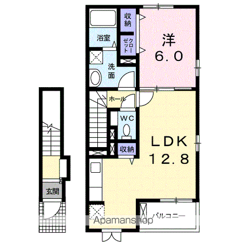 サン フォーリスト(1LDK/2階)の間取り写真