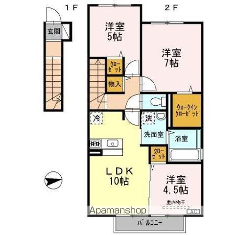 コーラルヴィラ松島Ⅱ(3LDK/2階)の間取り写真