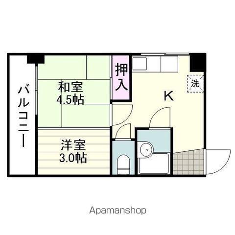 グリーンパークビル(1K/5階)の間取り写真