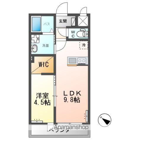 グラティテュード・K(1LDK/2階)の間取り写真