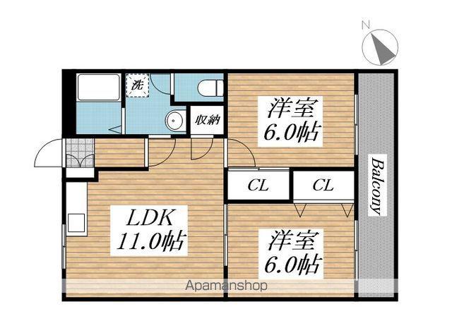 レジデンス相坂(2LDK/3階)の間取り写真