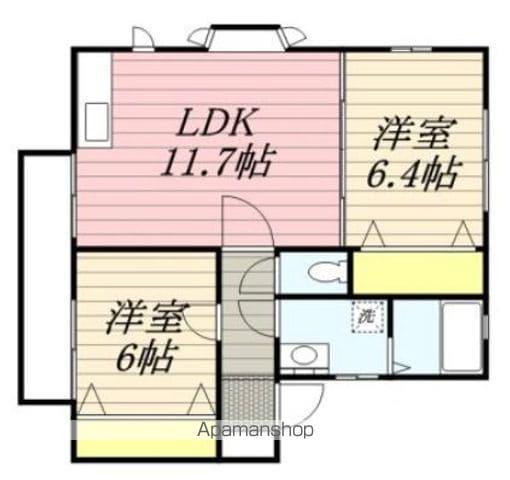 ハミングハイツ(2LDK/1階)の間取り写真