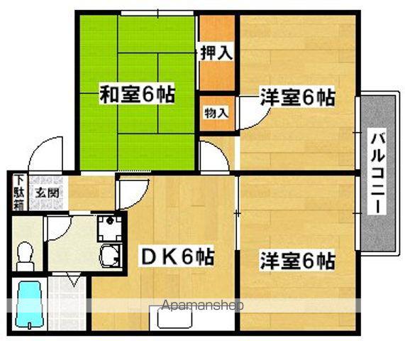 ガーデンハイツ百舌鳥(3DK/2階)の間取り写真
