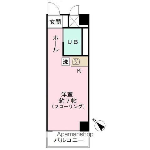 エクセル駒沢(ワンルーム/2階)の間取り写真