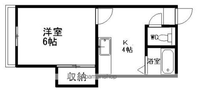 クレス東2条(1K/3階)の間取り写真