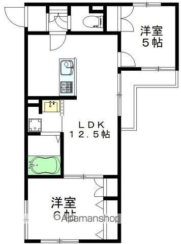 エスポワール宮前(2LDK/2階)の間取り写真