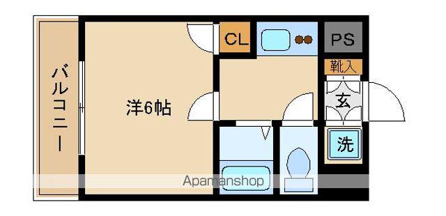 スカイコート巣鴨(1K/9階)の間取り写真