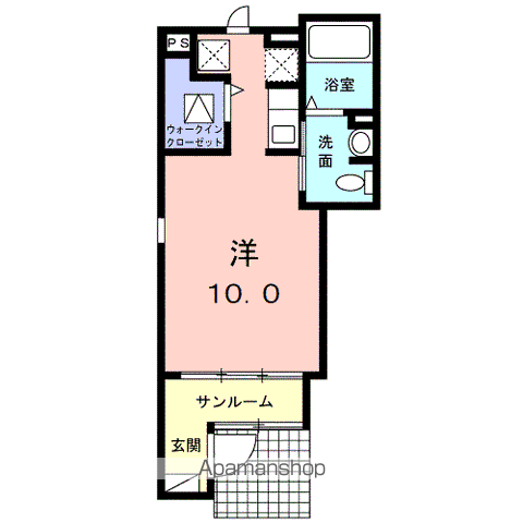 アンファミーユⅠ(ワンルーム/1階)の間取り写真