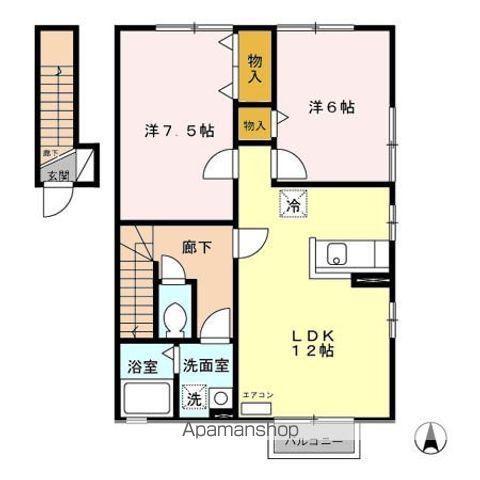 MARIS GARDEN(2LDK/2階)の間取り写真