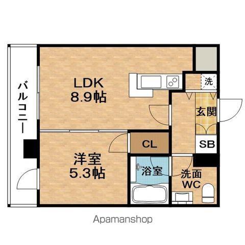 FLOWLIGHTMINAMIMORIMACHI(1LDK/7階)の間取り写真