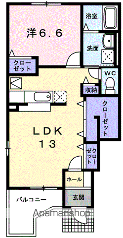 リーガハット23(1LDK/1階)の間取り写真