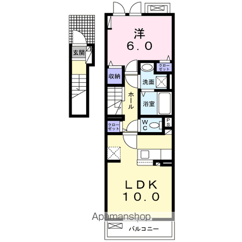 PLAINCERISIER B(1LDK/2階)の間取り写真