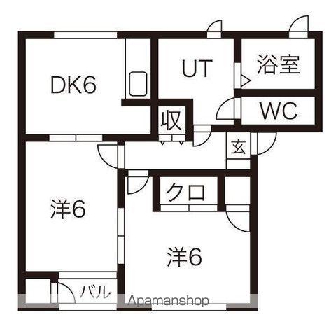 いわて銀河鉄道 青山駅(岩手) 徒歩17分 2階建 築31年(2DK/1階)の間取り写真