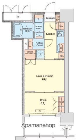 クラス博多駅南(1LDK/7階)の間取り写真