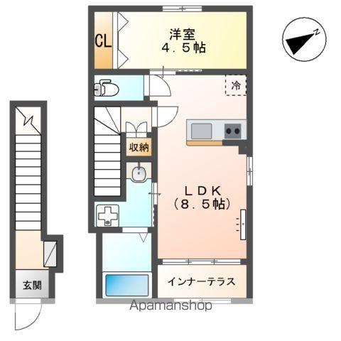 BON LYON (1LDK/2階)の間取り写真