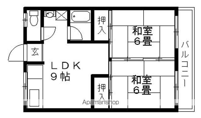 ドリームハイツ(2LDK/2階)の間取り写真