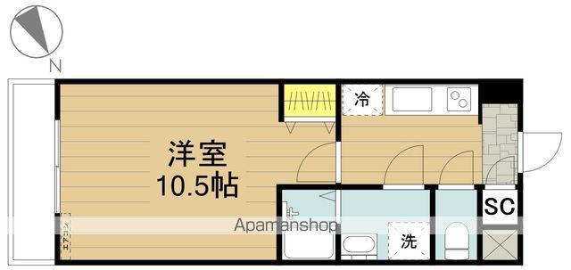 サンエクセラⅢ(1K/3階)の間取り写真