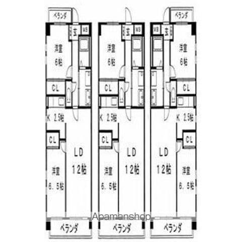 プランドール笠取(2LDK/3階)の間取り写真