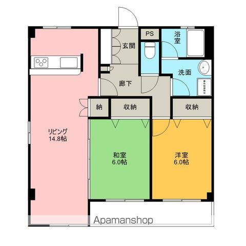 BELL・住吉(2LDK/3階)の間取り写真