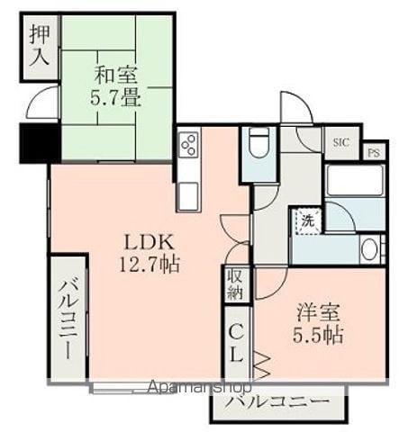 アニバーサリー58(2LDK/6階)の間取り写真