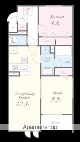 ロコエトワール(1LDK/1階)の間取り写真