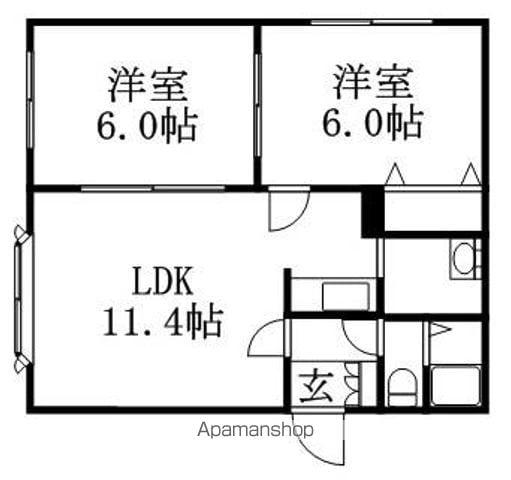 ブラン北郷(2LDK/3階)の間取り写真