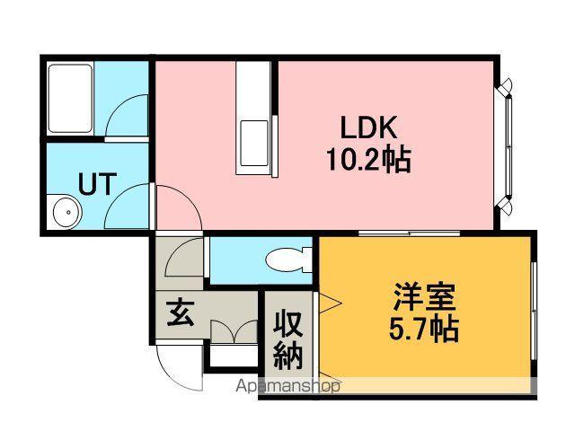 アオイハウス610(1LDK/1階)の間取り写真
