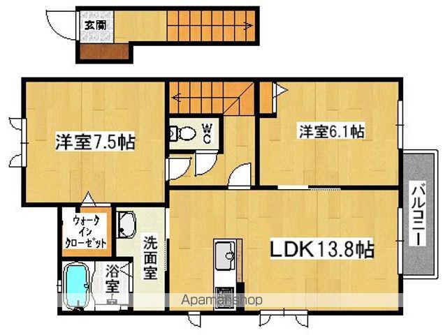 シャーメゾン幸B棟(2LDK/2階)の間取り写真