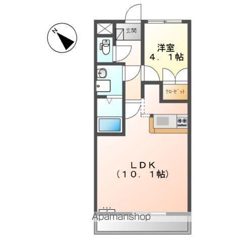 アルフィスタ ドゥーエ(1LDK/2階)の間取り写真