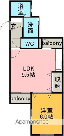 HARMONY(1LDK/3階)の間取り写真