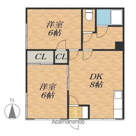 藤ハイツ(2DK/2階)の間取り写真