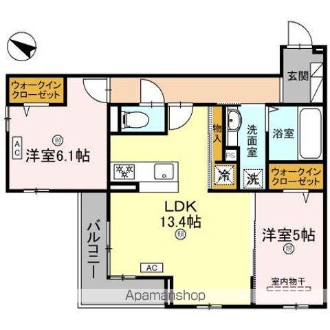 パサログランデ上野芝(2LDK/3階)の間取り写真