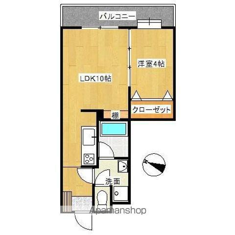 モンレーヴ西新Ⅱ(1LDK/1階)の間取り写真