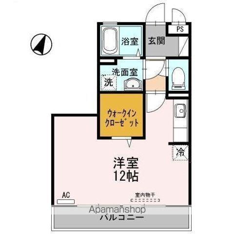 リファルジェント泉D棟(ワンルーム/1階)の間取り写真