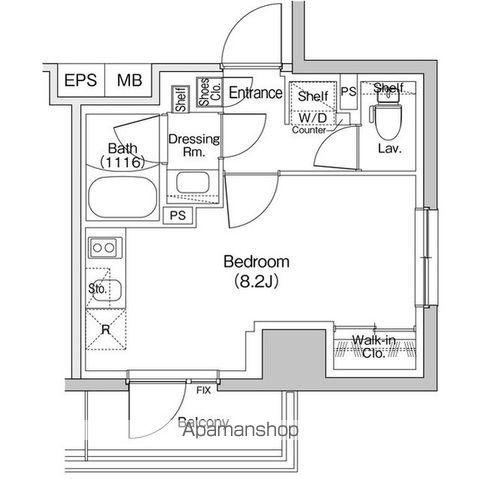 ザ・パークハビオ川口(ワンルーム/3階)の間取り写真