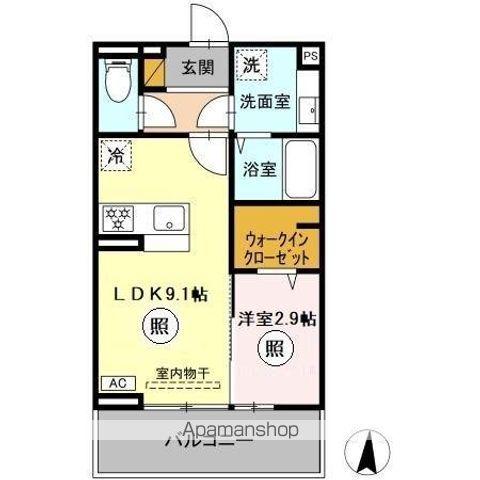 メゾングレイス(1LDK/3階)の間取り写真